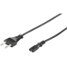 Anschlussleitung H03VVH2-F 2x0,75 Euro-Netzkabel schwarz 1,5m