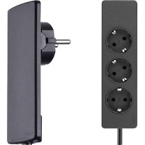 Schulte Elektrotechnik Steckdosenleiste 3-fach M Flachstecker Sw