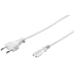 Anschlussleitung H03VVH2-F 2x0,75 Euro-Netzkabel weiss 1,5m