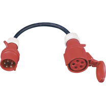 CEE-Adapterkabel CEE-Stecker 16A/CEE-Kupplung 32A 0,5m