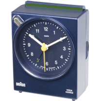 Braun Quarz-Wecker Voice Control Blau