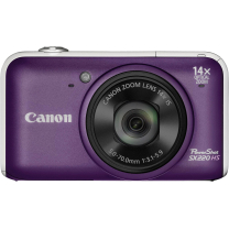 Canon PowerShot SX220 HS Digitalkamera purpur (12 Megapixel, 14-fach opt. Zoom, 7,6 cm (3 Zoll) Display, Full HD, bildstabilisiert) 