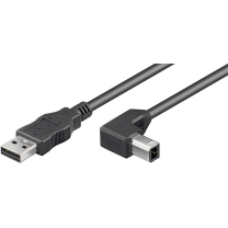 USB 2.0 Anschluss-Kabel Gewinkelt 1m Sw